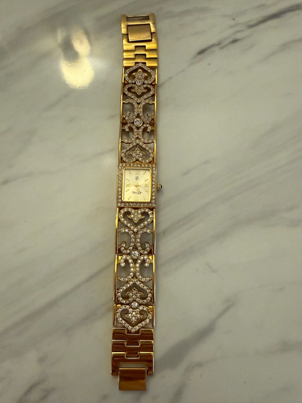 Victoria Wieck Gold-Tone Crystal-Embellished Beacelet Watch - Picture 3 of 11